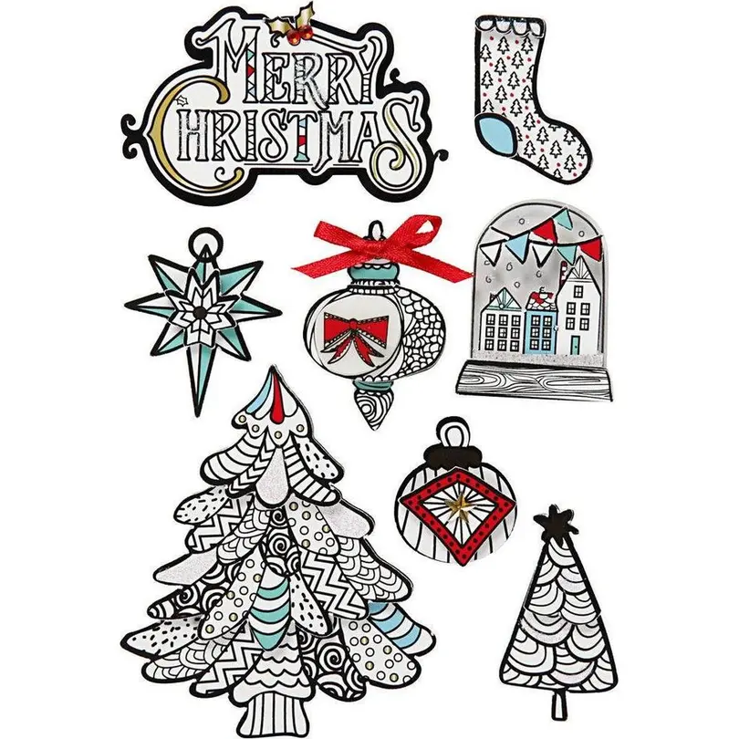 Sticker 8er-Set Weihnachtliche Motive