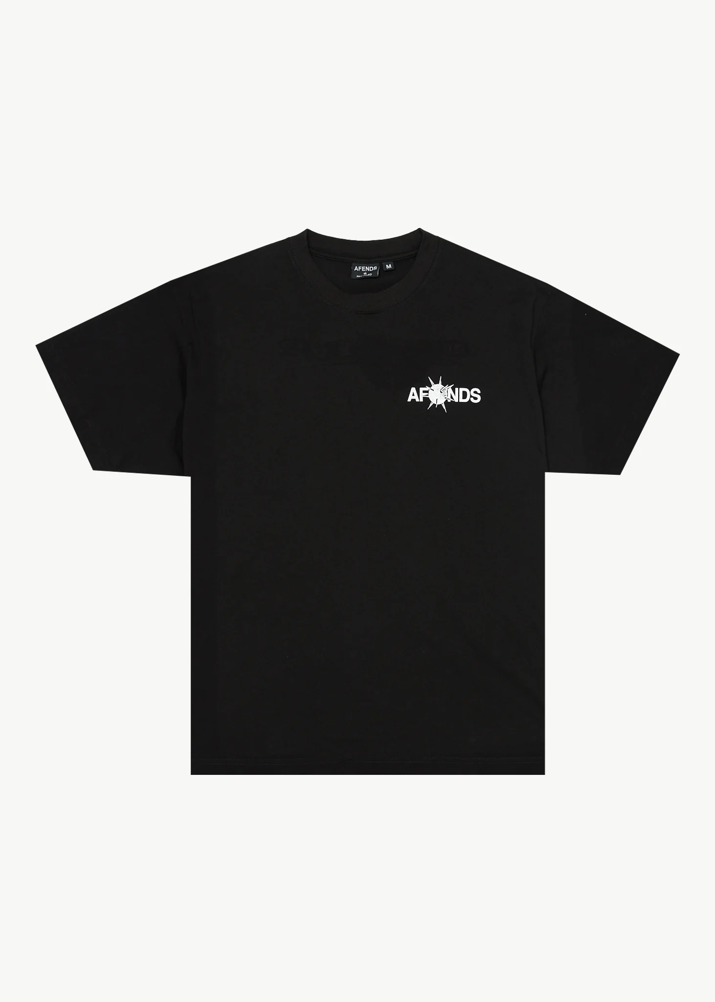 AFENDS Mens Spiked - Heavyweight Boxy Tee - Black