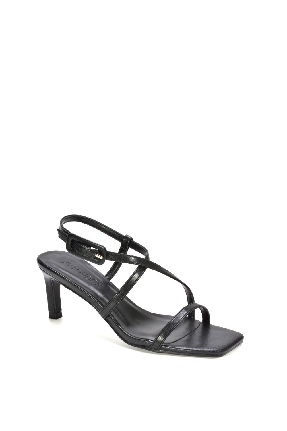 XY London Gabriella' Strappy Stiletto Heel Sandals With Square Toe