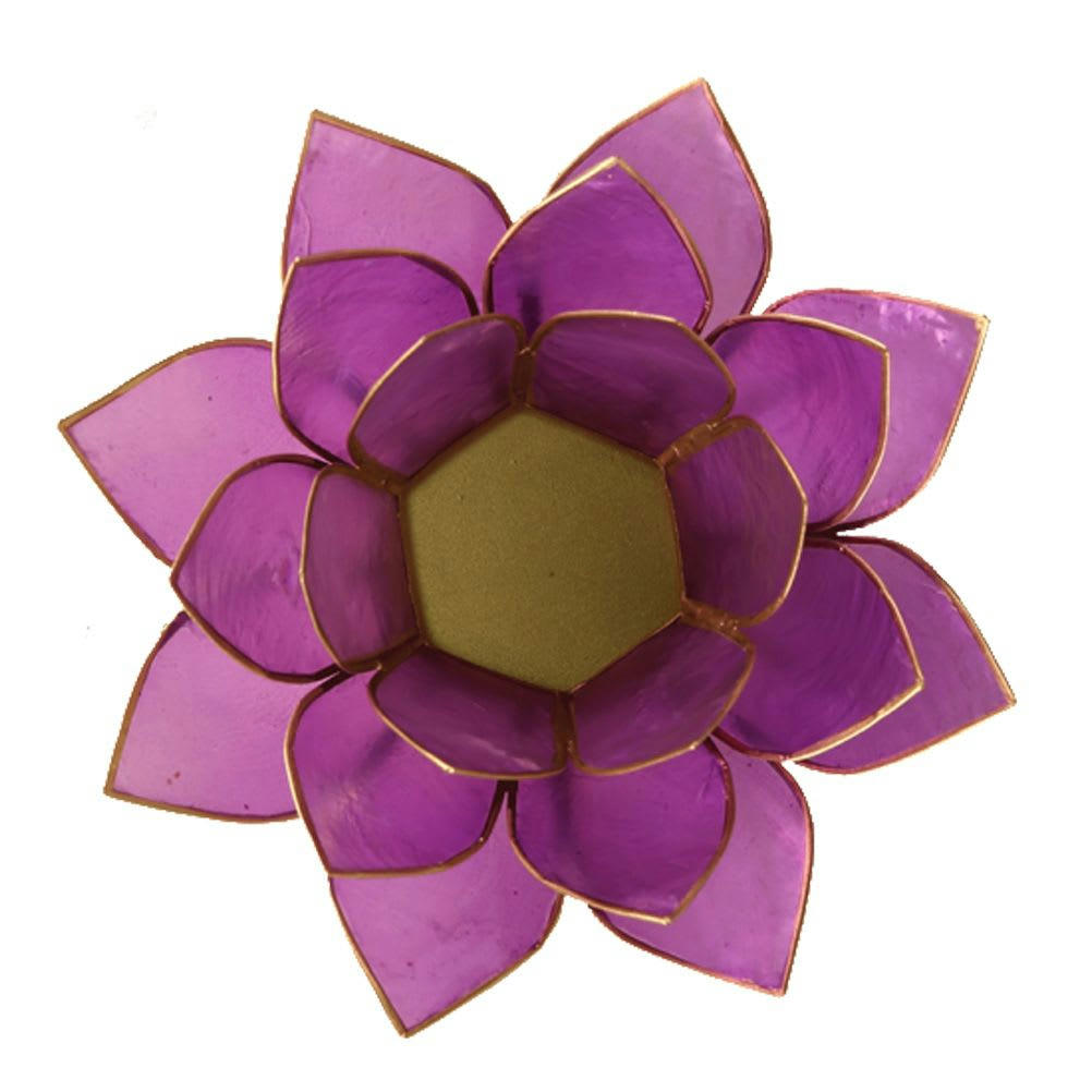 - Porte bougie fleur de lotus lilas