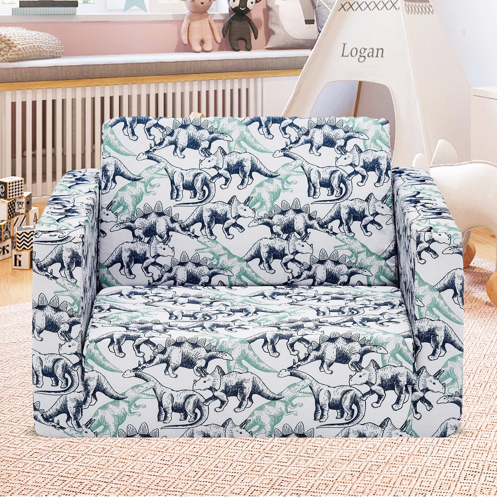 Kids Sofa, Children's 2 in 1 Convertible Sofa to Lounger