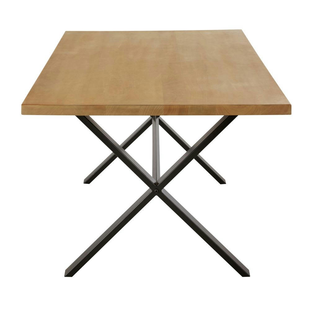 Jacob - Table à manger en bois de manguier et métal noir 8/10 personnes L200