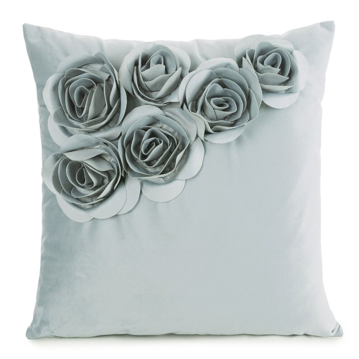 Poszewka dekoracyjna FLORES miętowa róże 3D 45x45cm