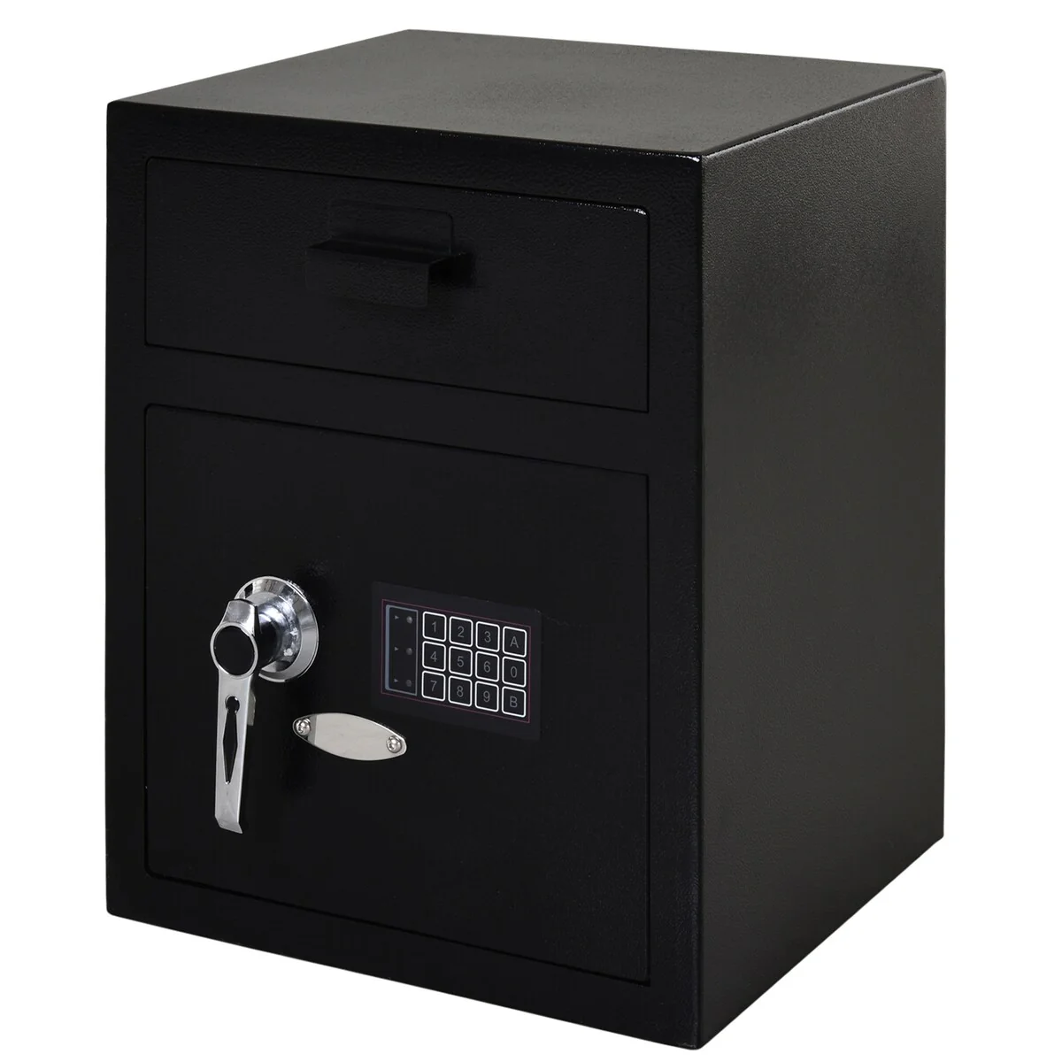 HOMCOM Digital Steel Locking Security Safe Box with Customizable Code Keypad, 2 Backup Emergency Keys, & Practical Design