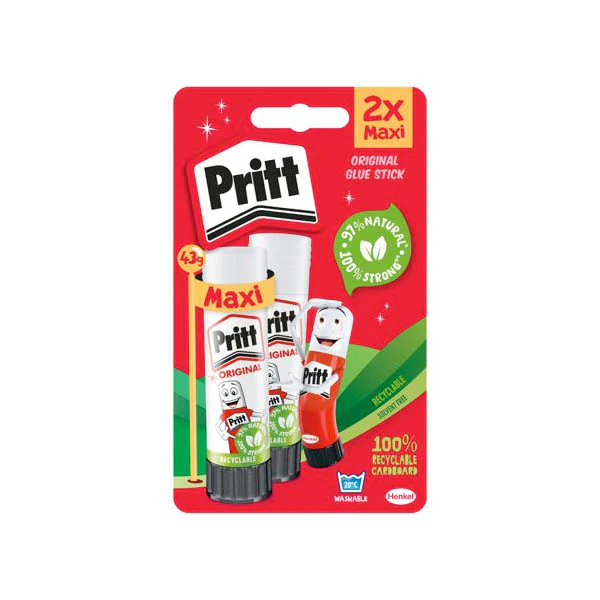 Pritt Stick Maxi 43g 2 Pack