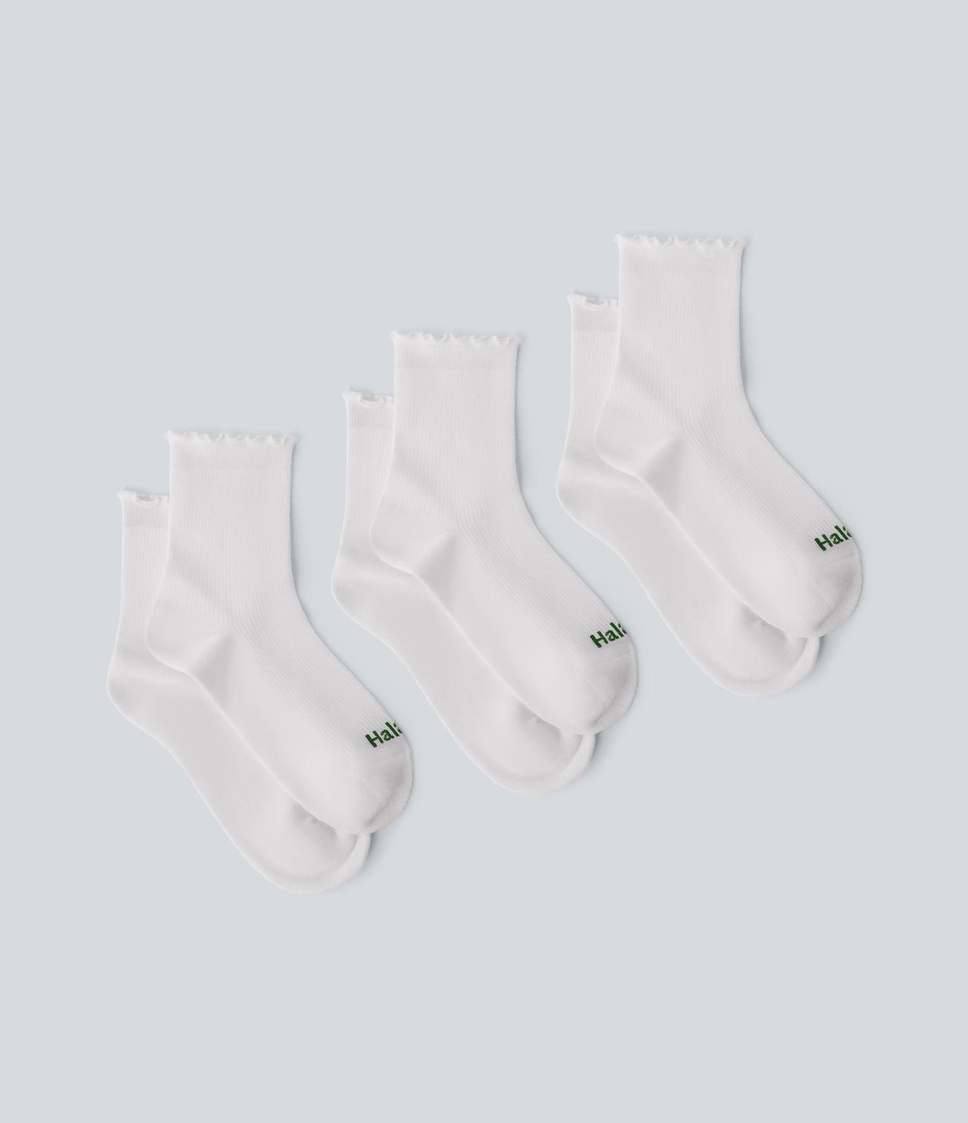 Ensemble de 3 paires de chaussettes Halara mi-mollet décontractées à volants