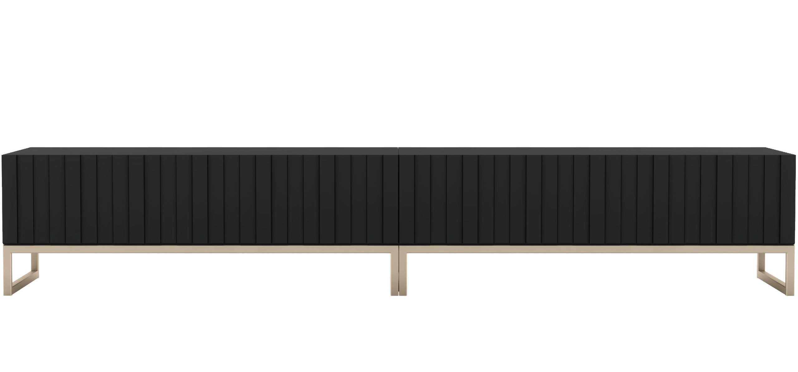 Szafka RTV Glamour Uniwersalna Komoda RTV Czarny Mat 220cm