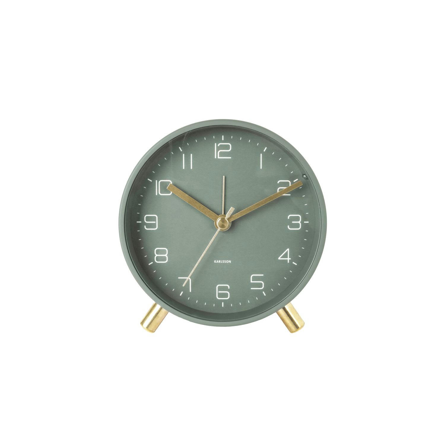 LOFTY - Horloge réveil en métal diam. 11 cm vert