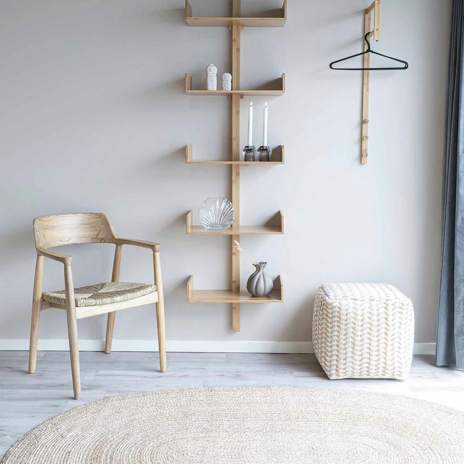 - Tapis oval en jute naturel 140 x 200 cm