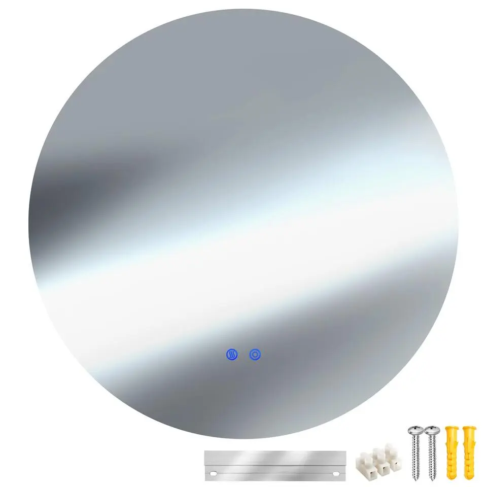 tectake LED-badkamerspiegel Aurora, dimbaar, met 3 lichtkleuren, Wit