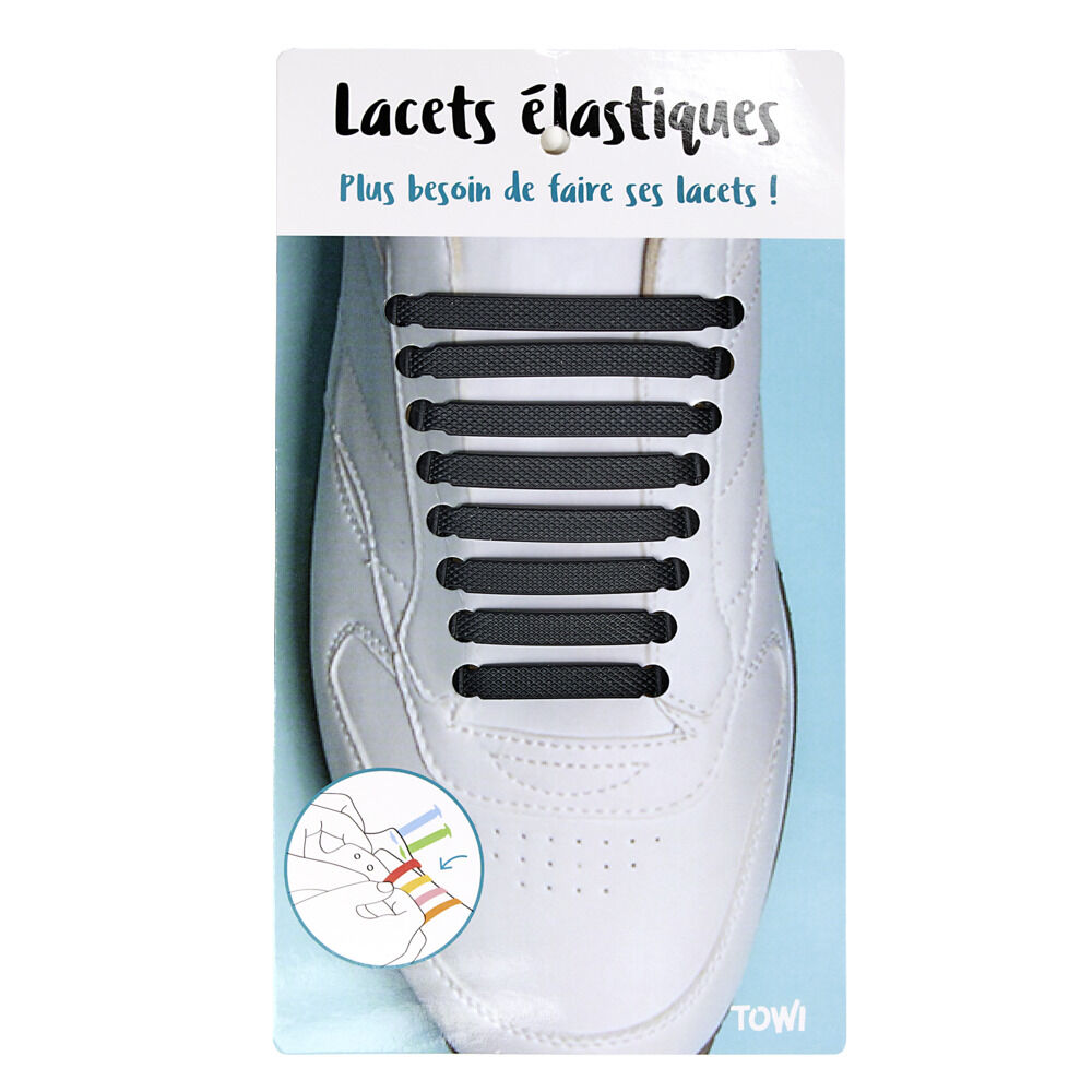 Lacets élastiques en silicone 16 pièces