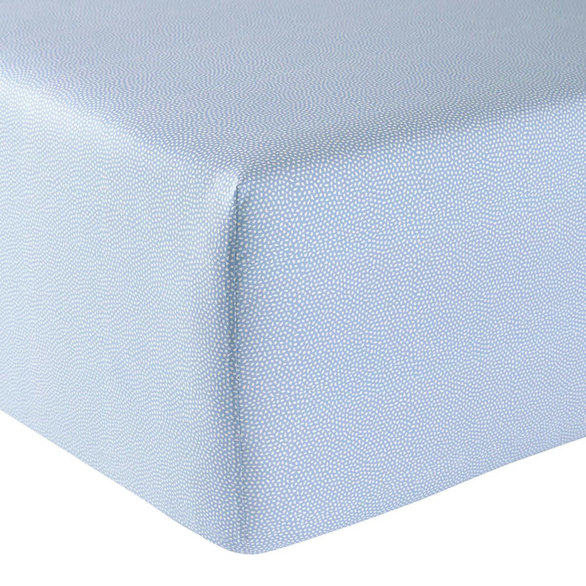 AMBOISE - Drap housse percale bleu clair 140x200 cm