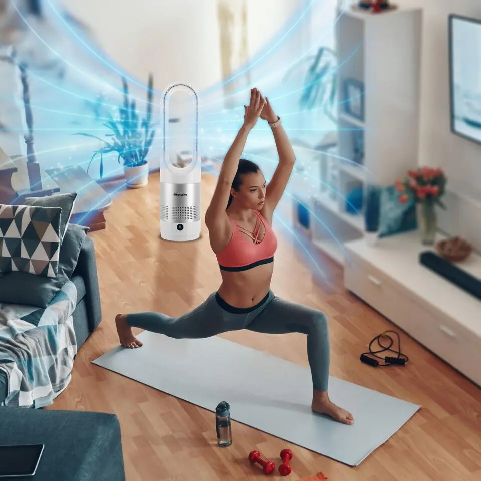 tectake Torenventilator Polar, 80° oscillatie, incl. timer, Wit