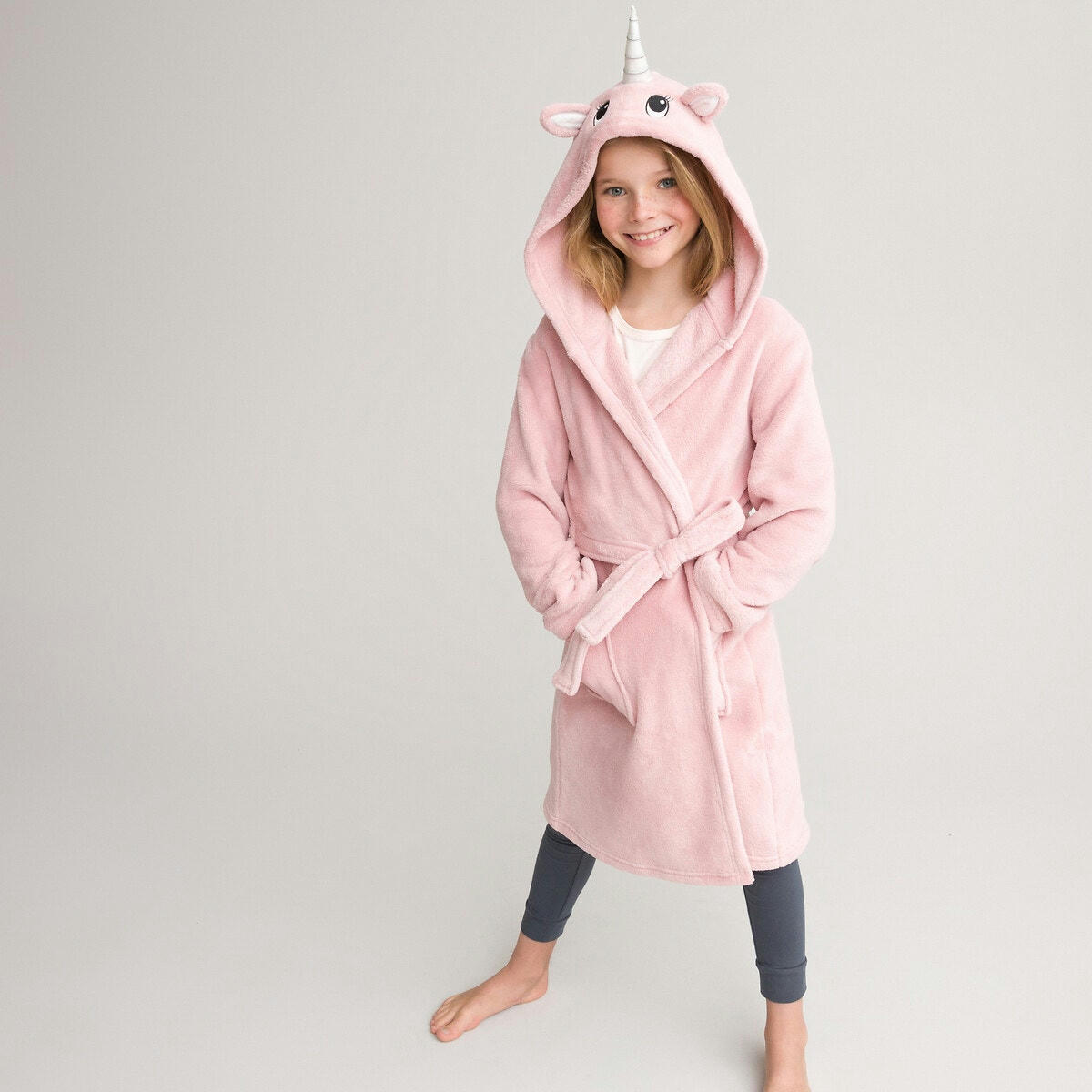 Robe de chambre à capuche licorne en polaire douce