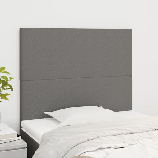 NNEVL Headboards 2 pcs Dark Grey 80x5x78/88 cm Fabric