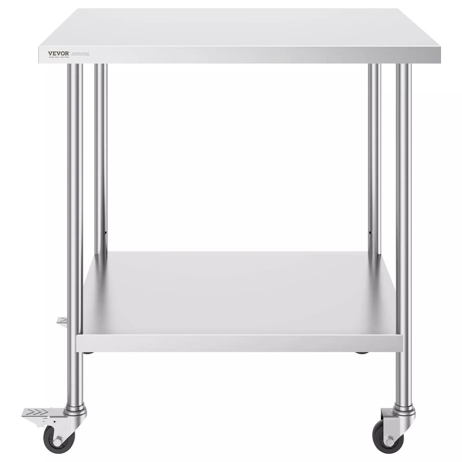 Stół blat roboczy nierdzewny 76x91cm 4 kółka stal gastronomia mobilny