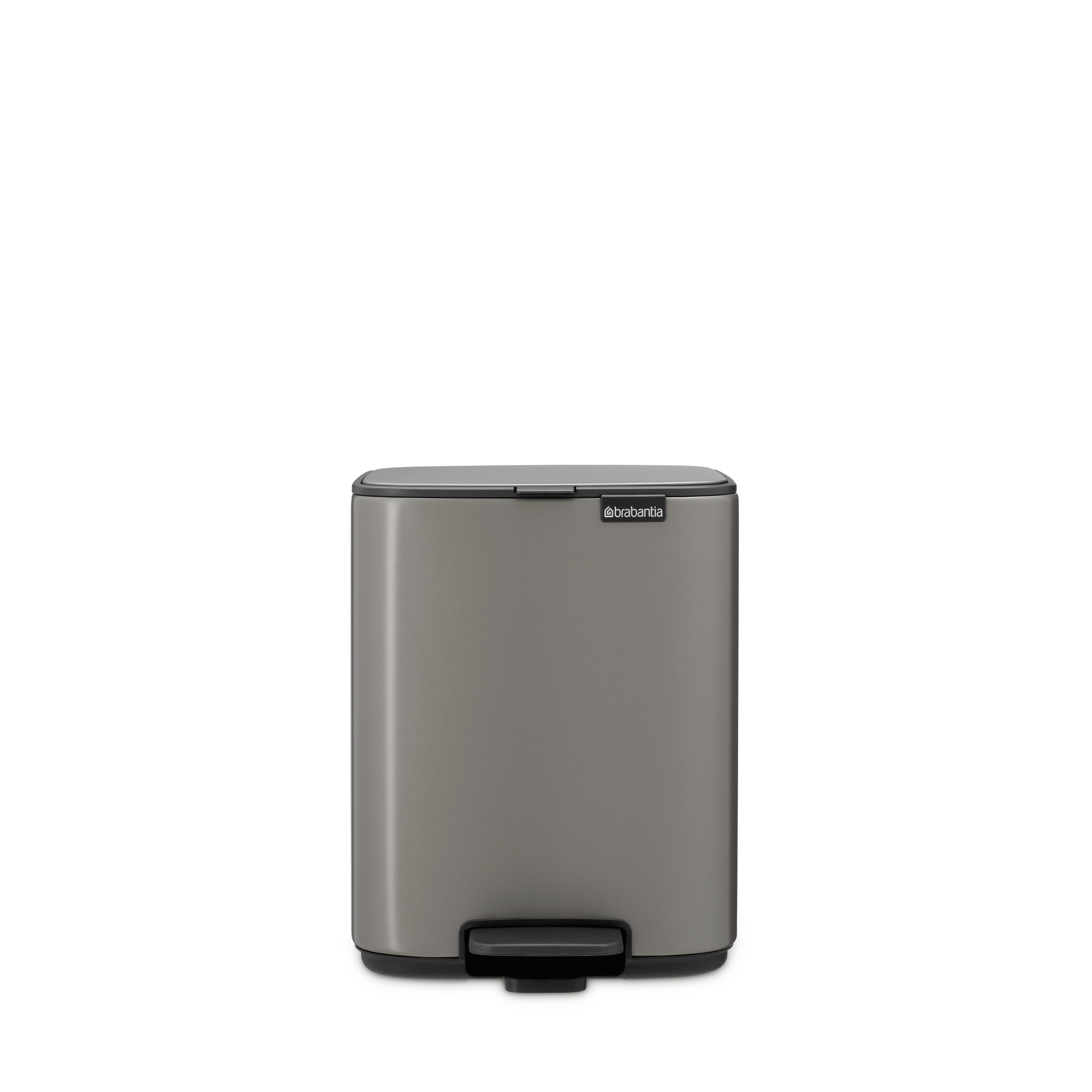 Brabantia Bo Pedaalemmer, 7 liter, stil sluitend, kunststof binnenemmer - Platinum