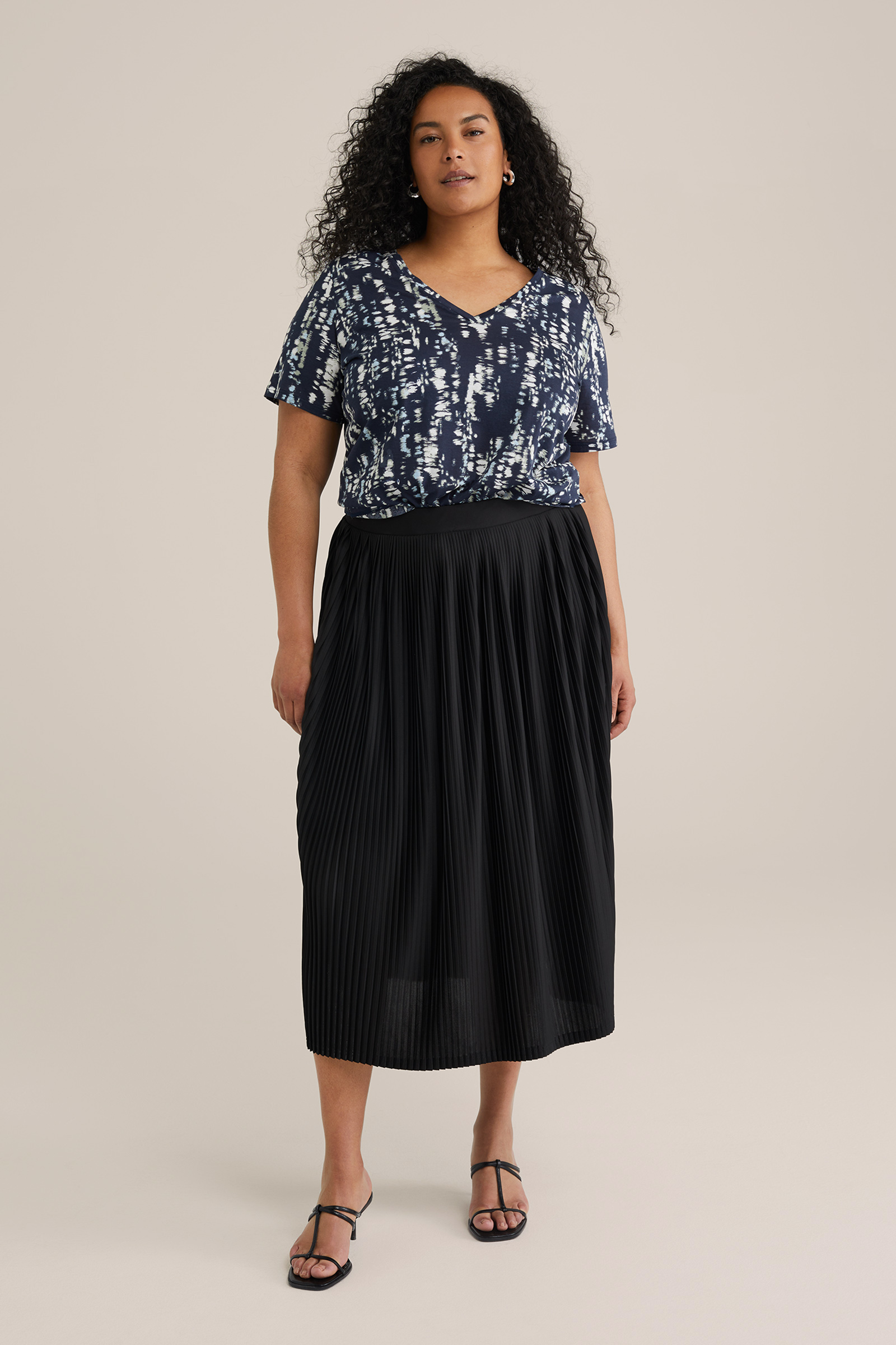 Dames Midi-pliss&eacute;rok - Curve