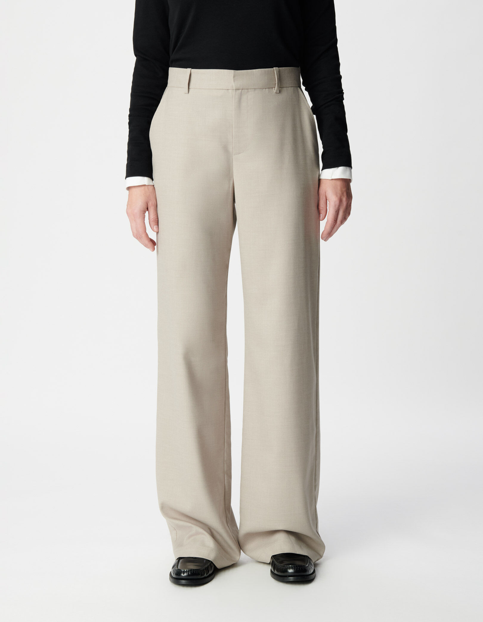 Pantalon de costume beige Femme