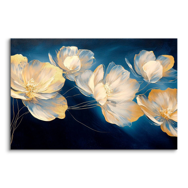 Obraz Kremowe Kwiaty W Stylu Glamour 30x20cm