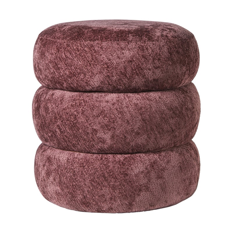 Opbergpoef bubbles - bordeauxrood - &Oslash;41x41 cm