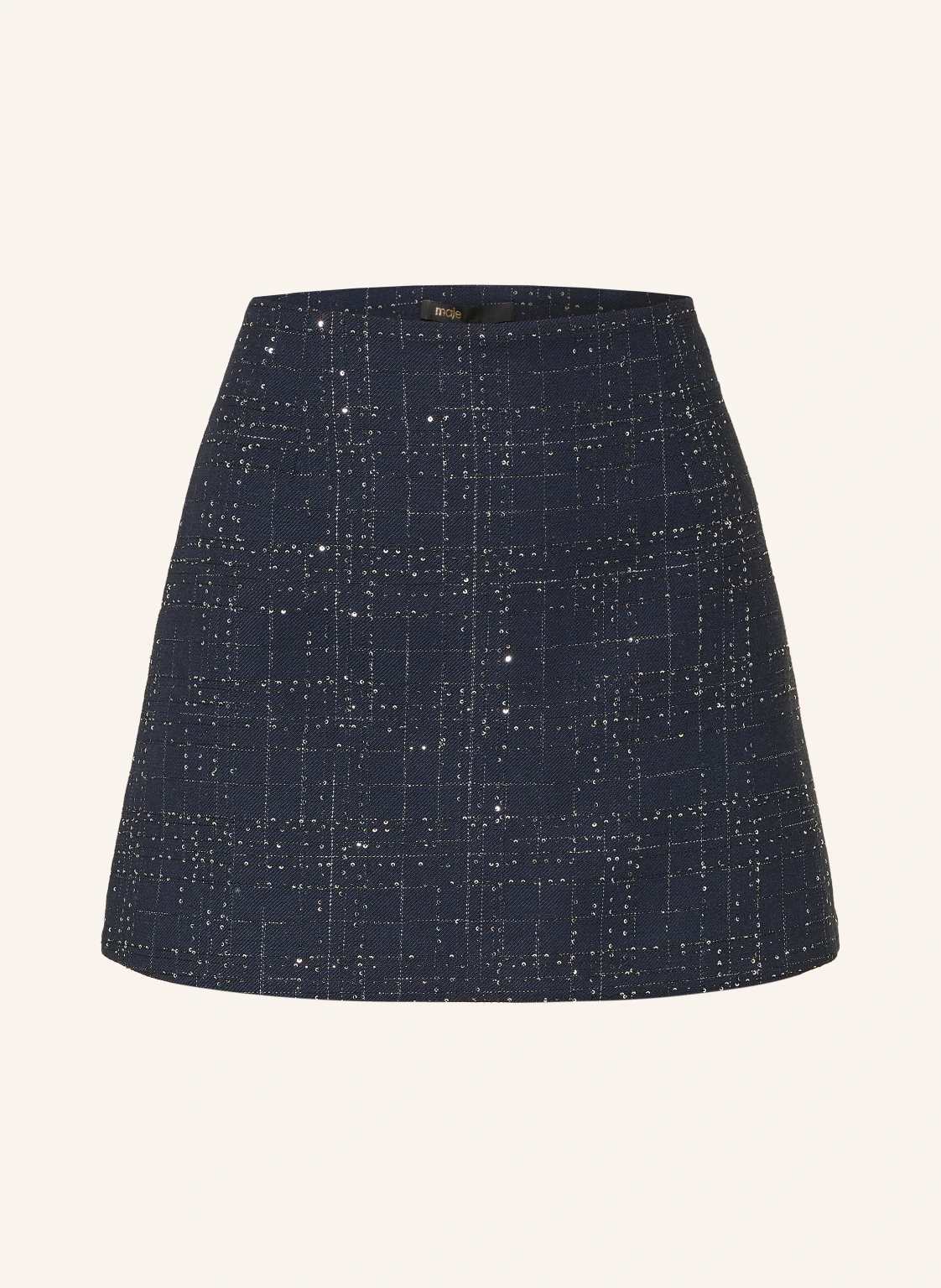 maje Skort mit Glitzergarn und Pailletten