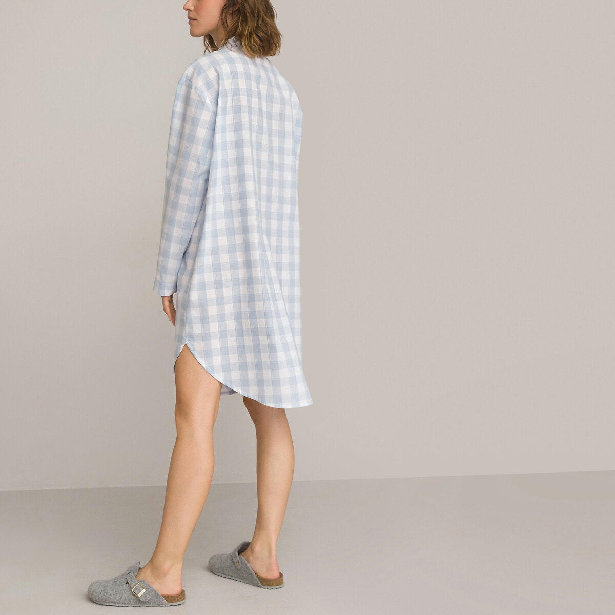 Chemise de nuit forme liquette à carreaux