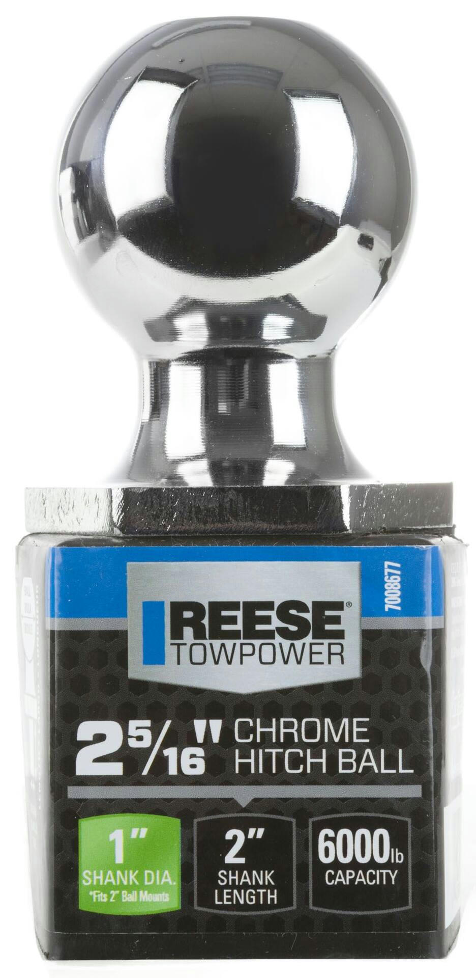 Reese Towpower InterLock Towing Hitch Ball, 2-5/16-in Chrome