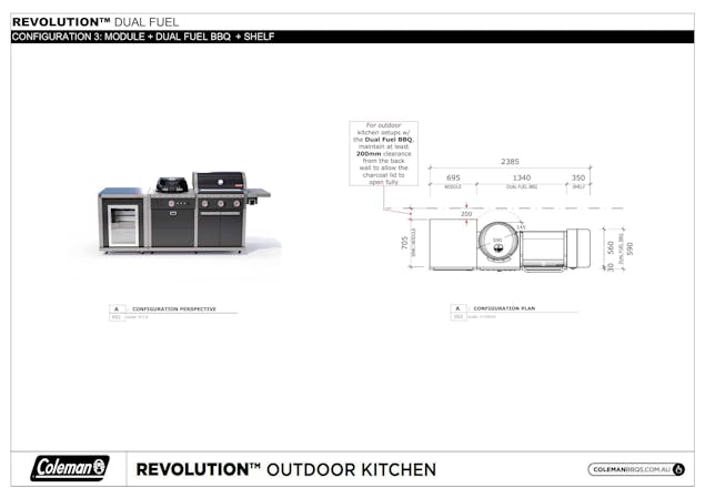 Coleman Revolution&trade; Dual Fuel Kitchenwith Fridge Module - Black Matte
