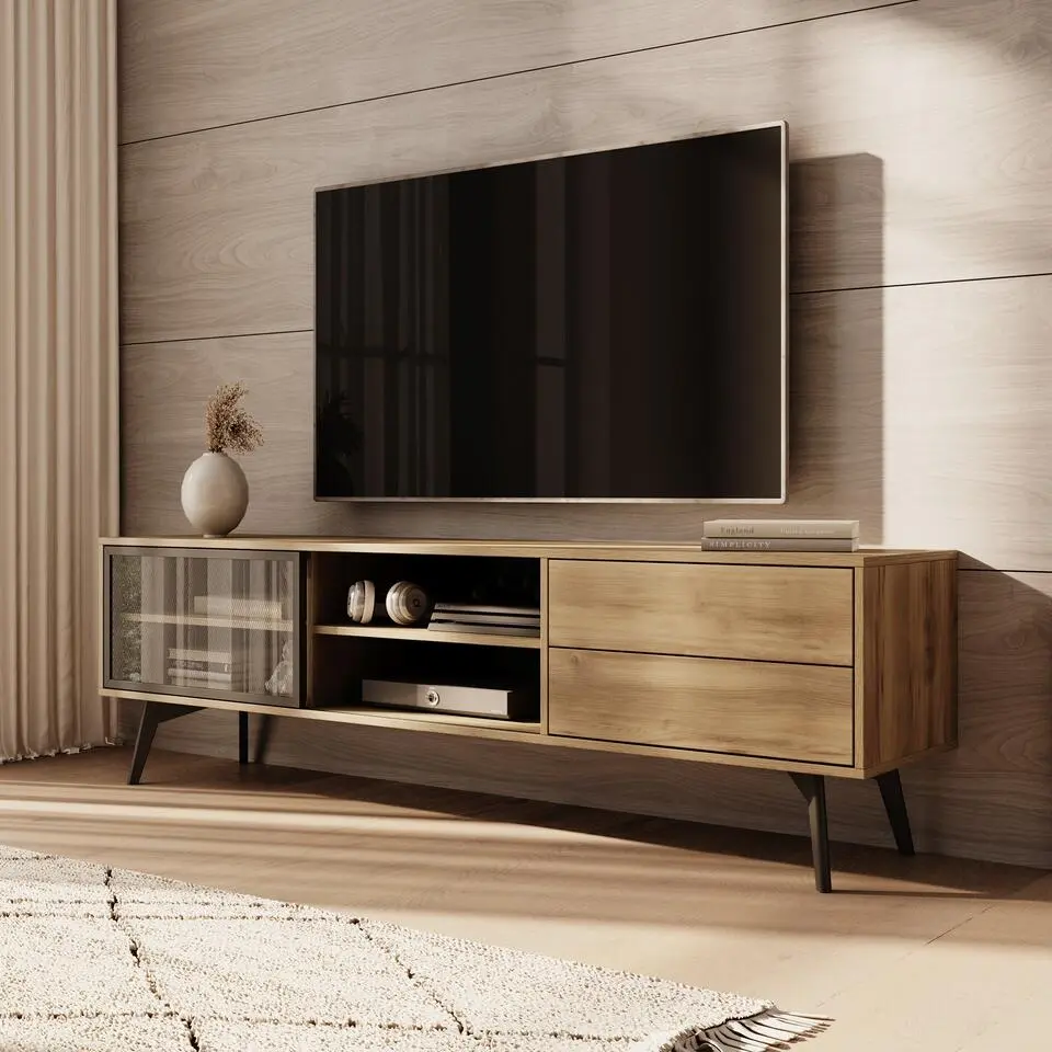 Meubella - Spa - TV-Meubel - Eiken - 180 cm