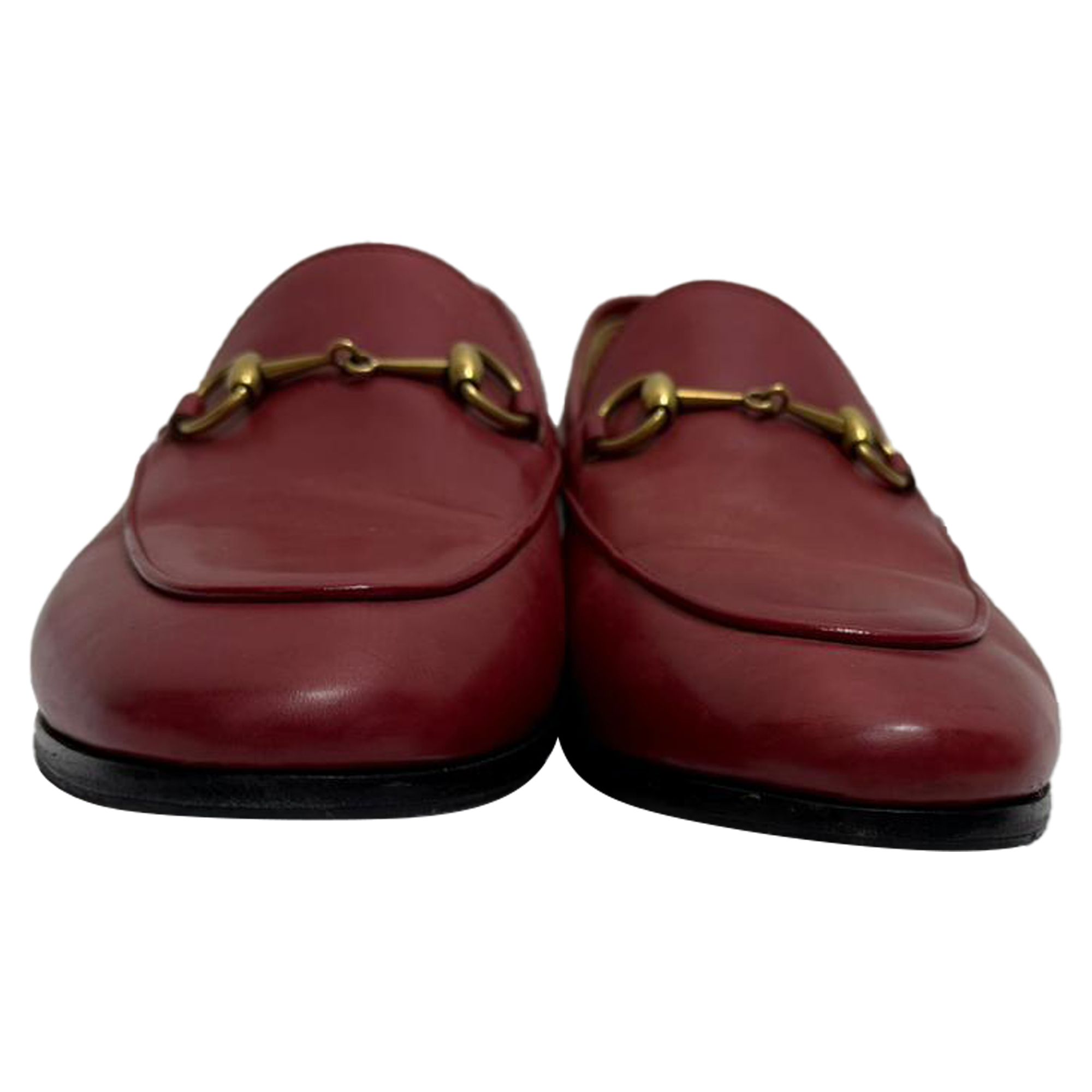 Gucci Preloved Jordaan Loafers in Red Calfskin Leather