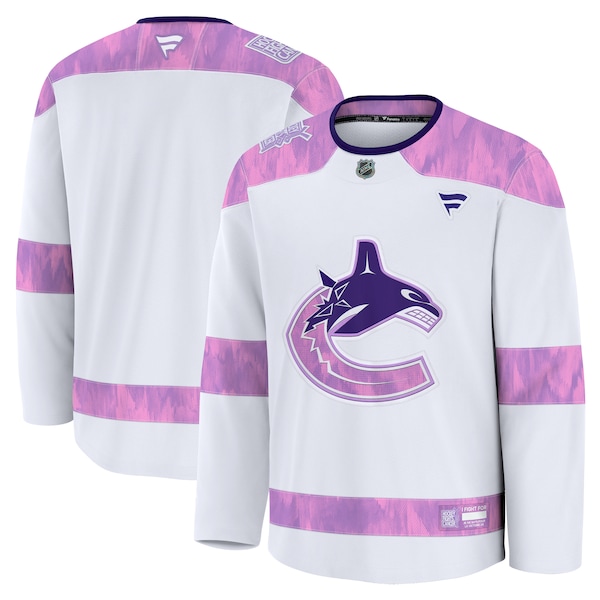 Vancouver Canucks  2024 Hockey Fights Cancer Practice Jersey - White