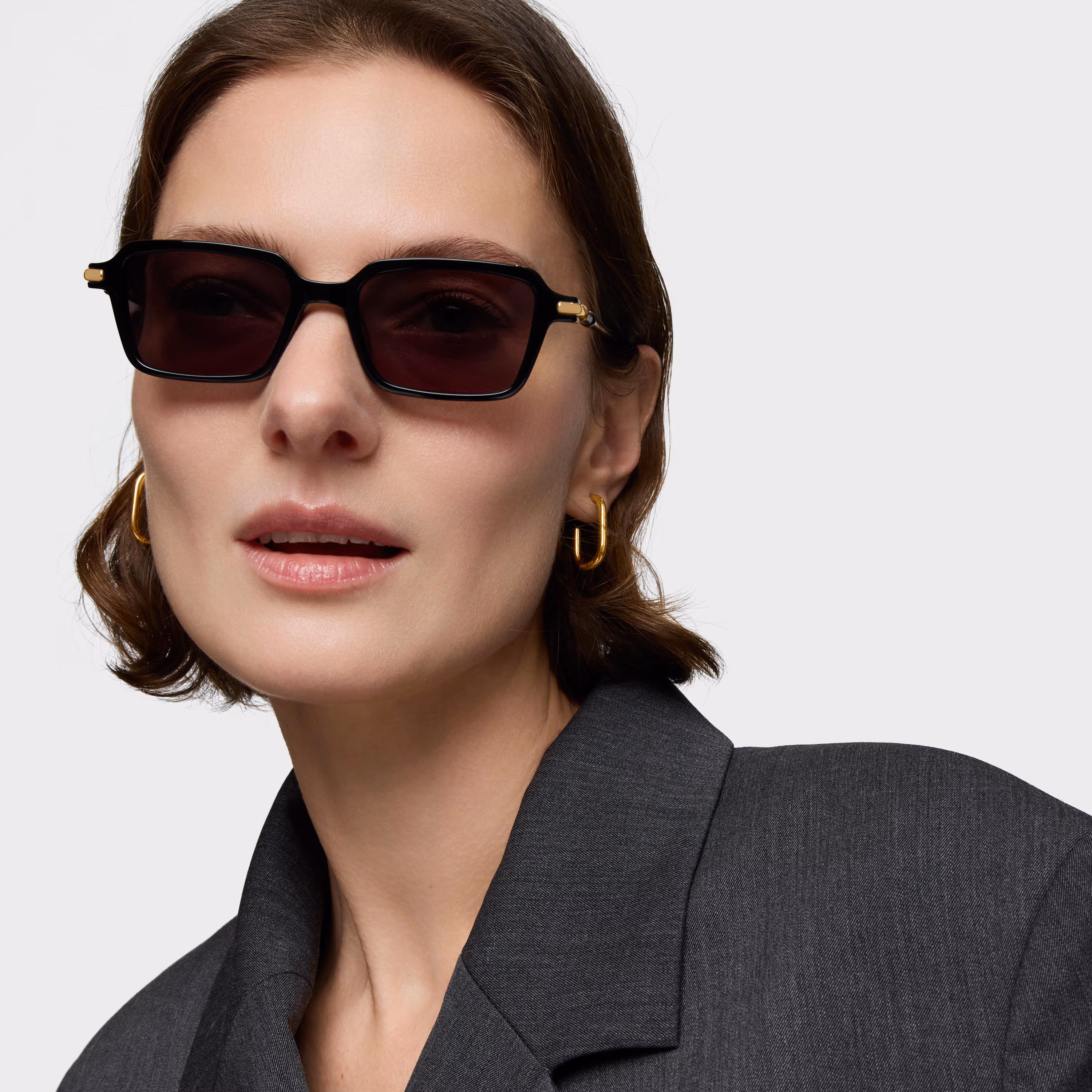 Gafas de sol en color negro Square Metal