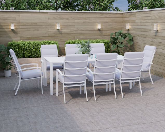 Jette 8 Seater Dining Setting Bundle - Bone