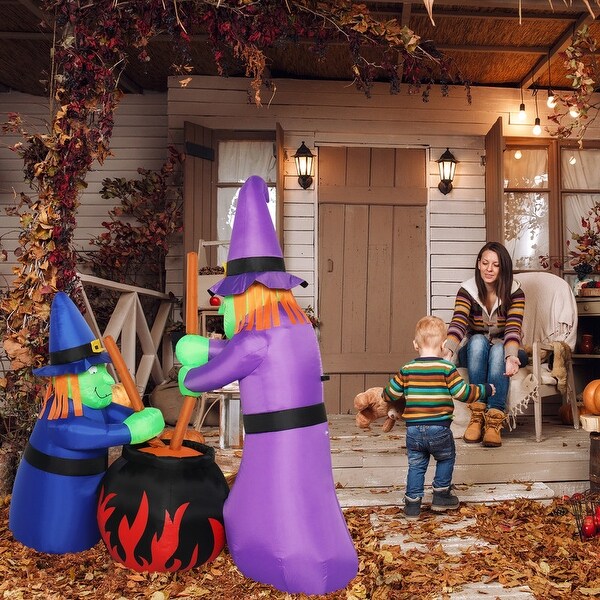 6 ft. Two Witches with Pots Halloween Inflatable Decoration