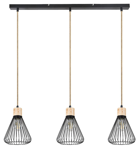 Lampa wisząca czarna Farfalle 3xE27x40W wym: 120x18x18 cm Rabalux