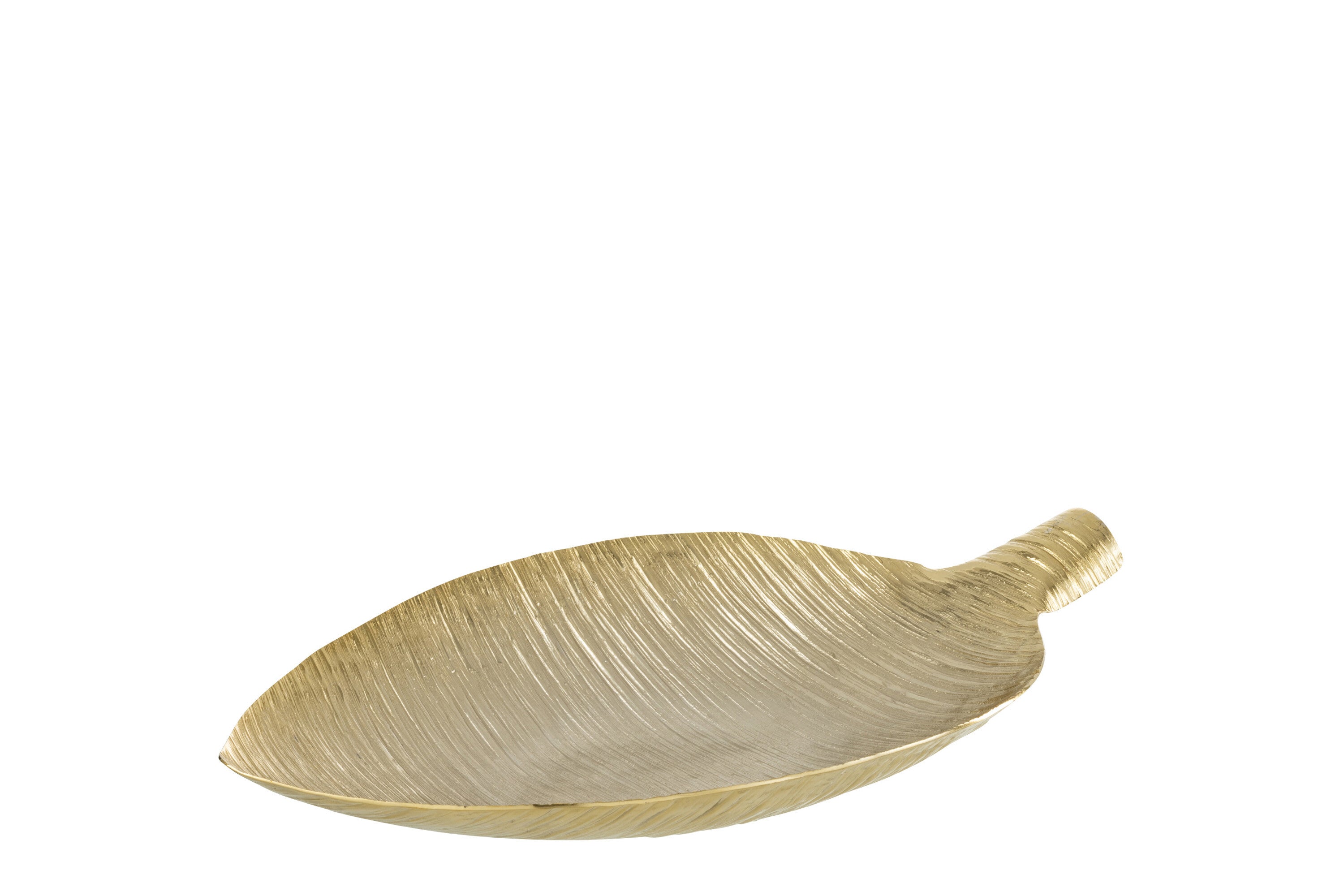 J-Line schaal Blad - metaal aluminium - goud - 2 stuks