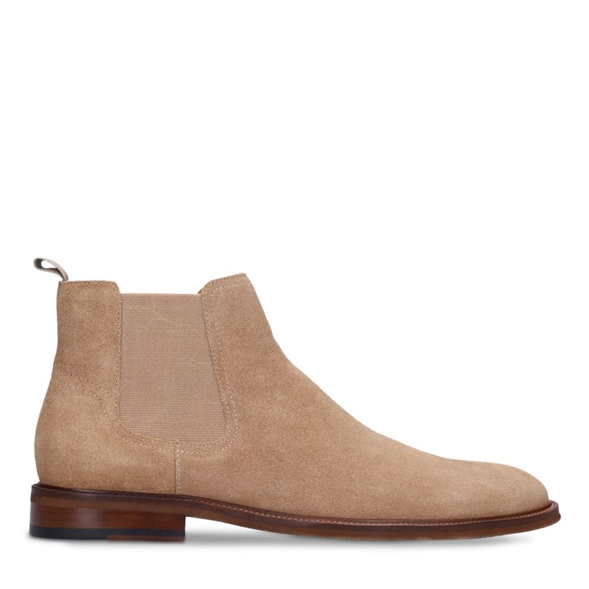 Manfield Taupe suède chelsea boots