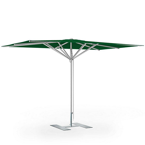 Parasol de terrasse complet Prémium Vert 300 x 200 Armature Gris