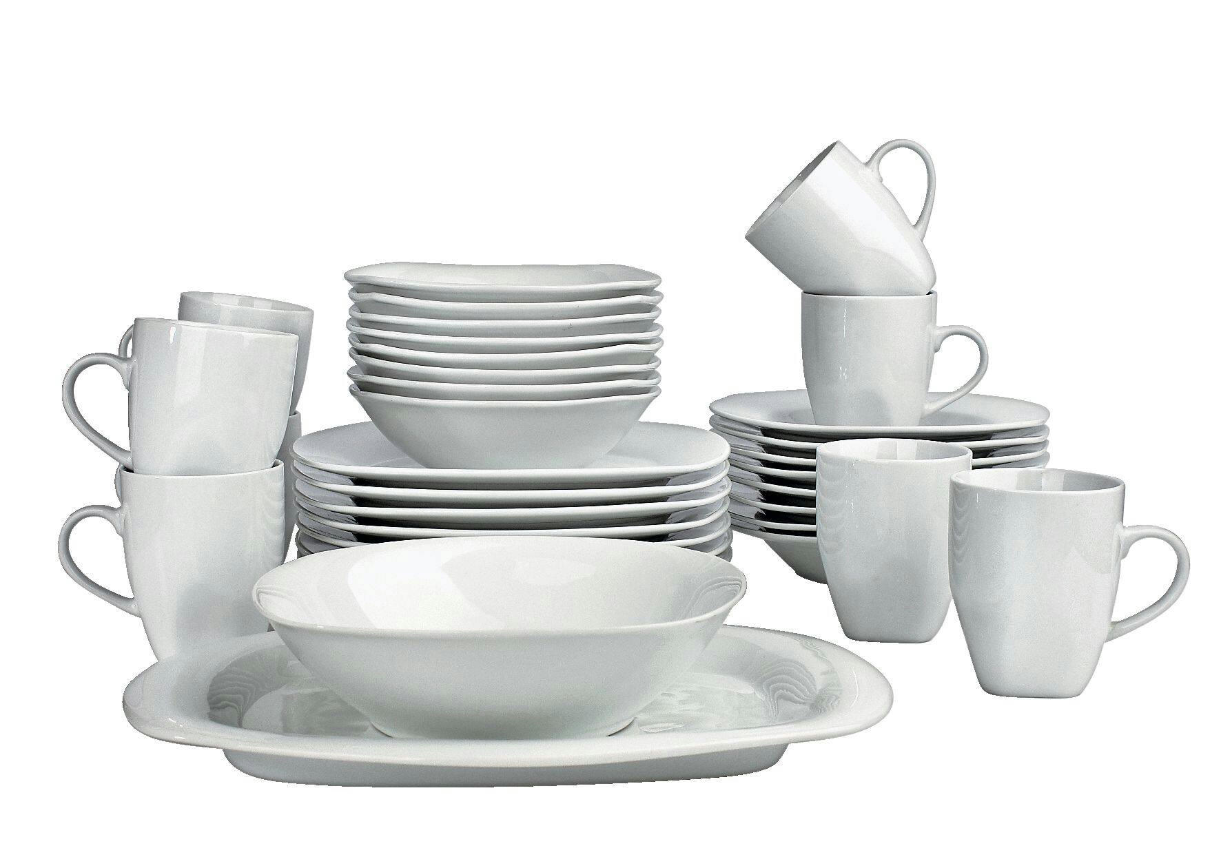 CANVAS Mercer 34pc Porcelain Dinnerware Set, Serves 8, White