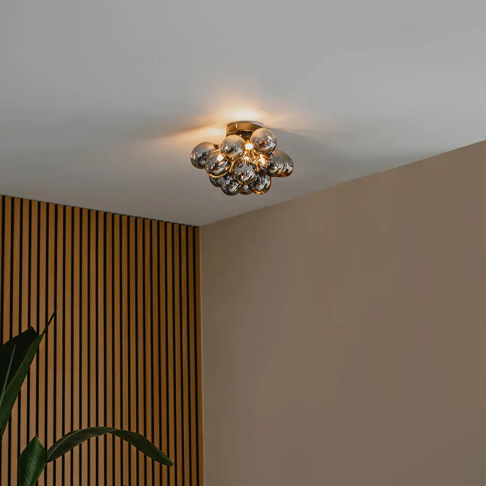 Qazqa plafondlamp uvas zwart g9