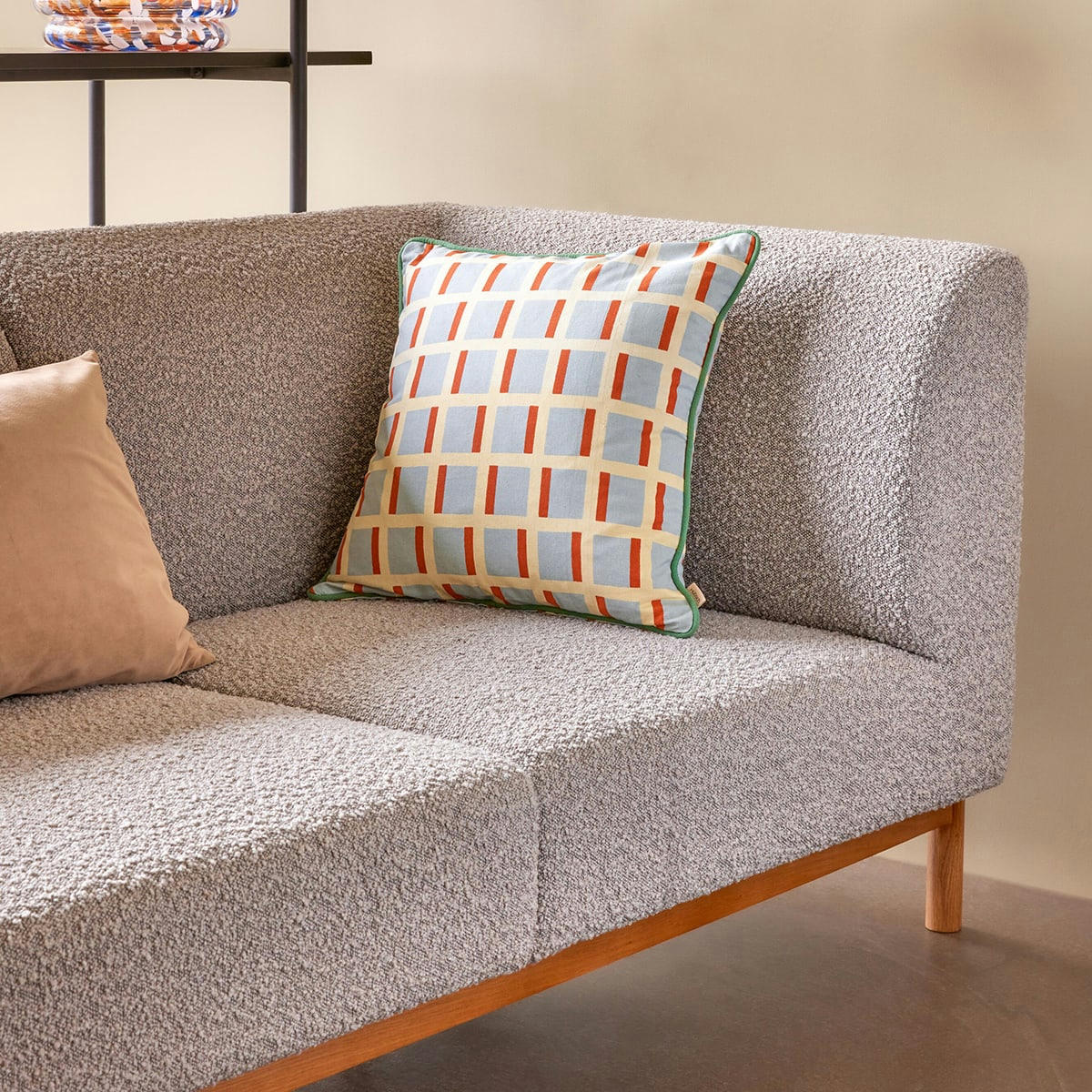 MOMENT - Canapé en bois de chêne et polyester gris