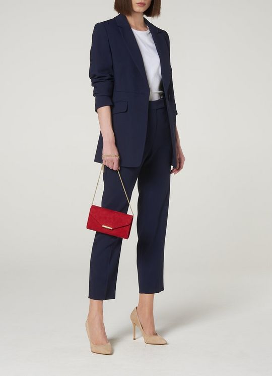 London Navy Crepe Trousers
