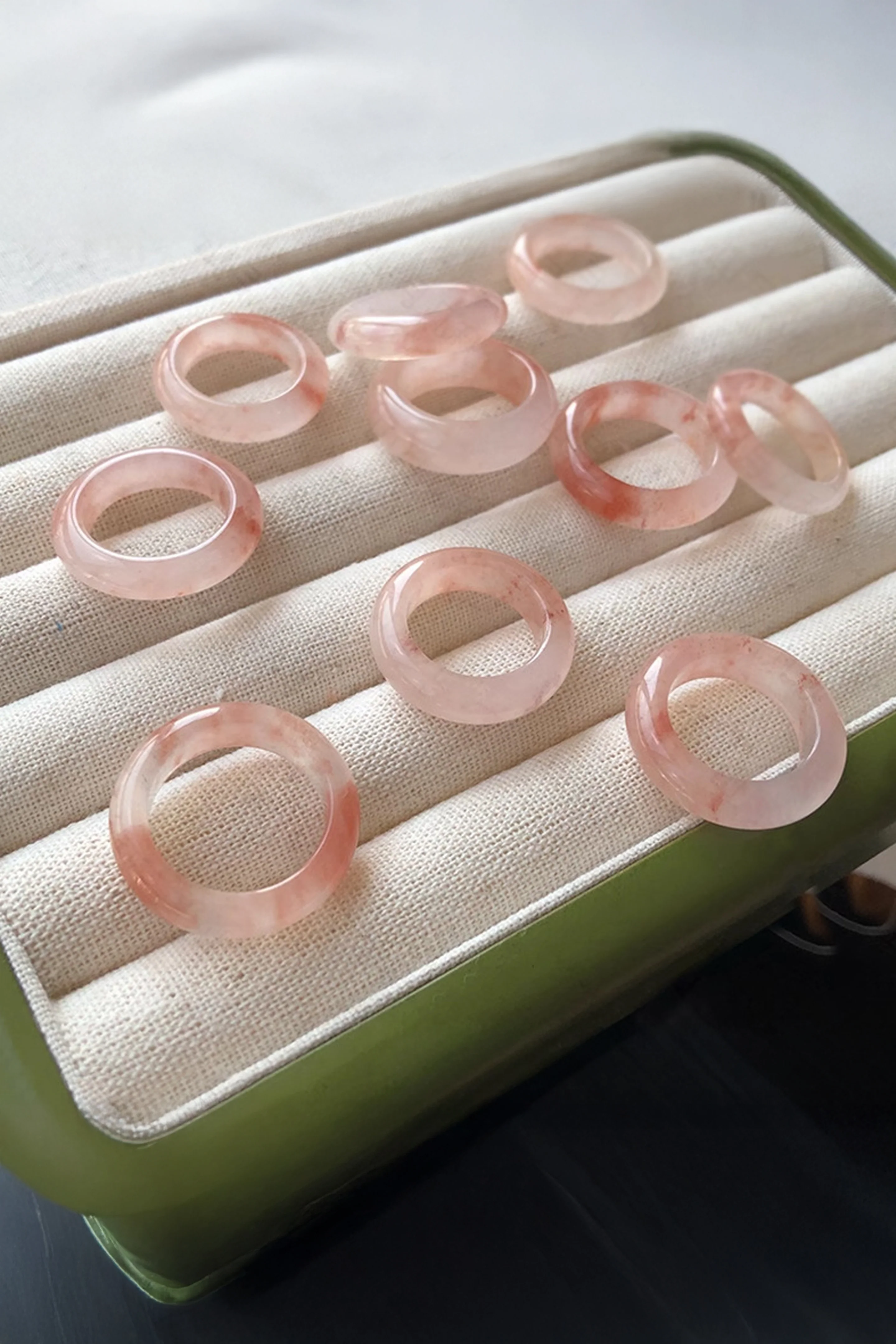 Peach Blossom — Pink Jade Stone Ring