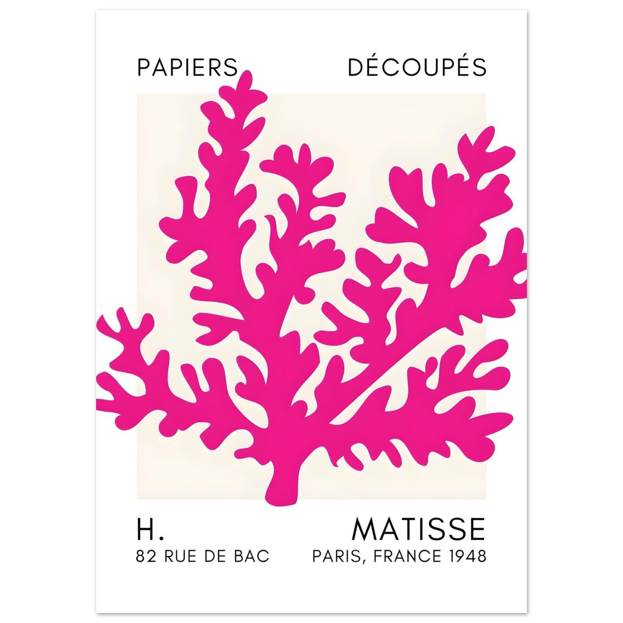 Artfulprints Poster Matisse – Aqua bloom pink  - 50x70 cm - Roze