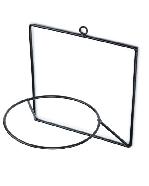 Kwietnik ścienny metalowy czarny loft do salonu 19x22 cm