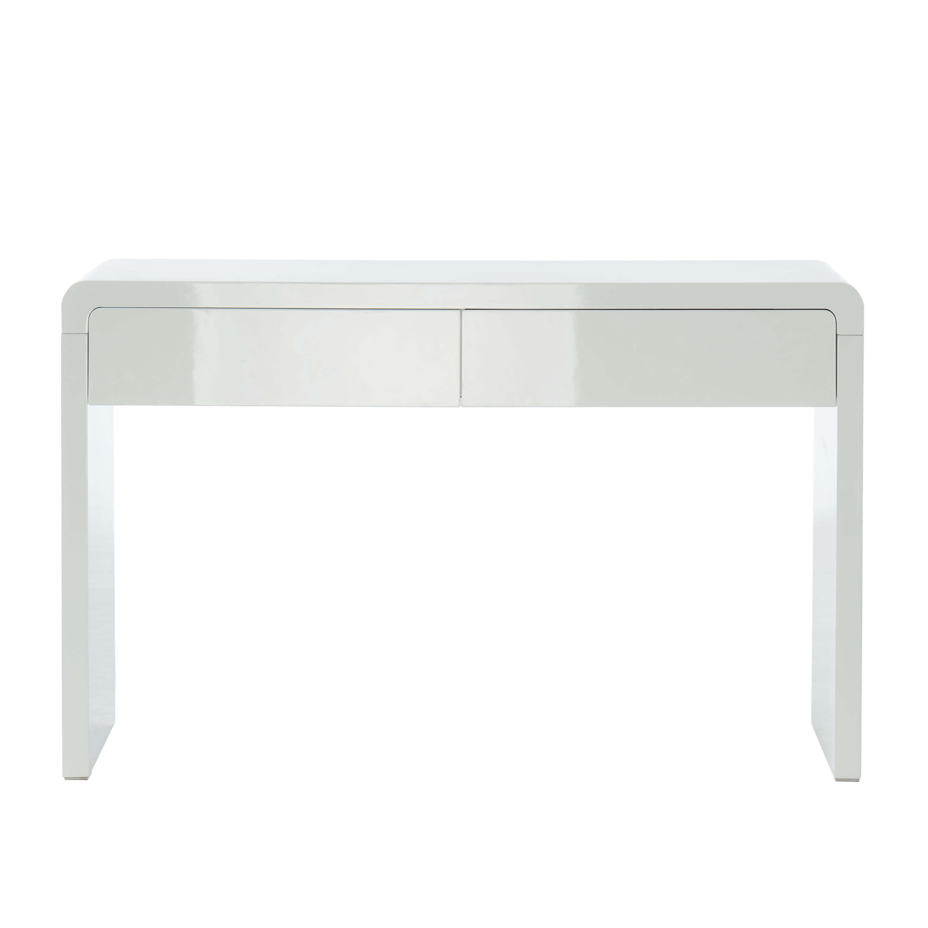DARWIN - Console   laqué blanc brillant  2 tiroirs