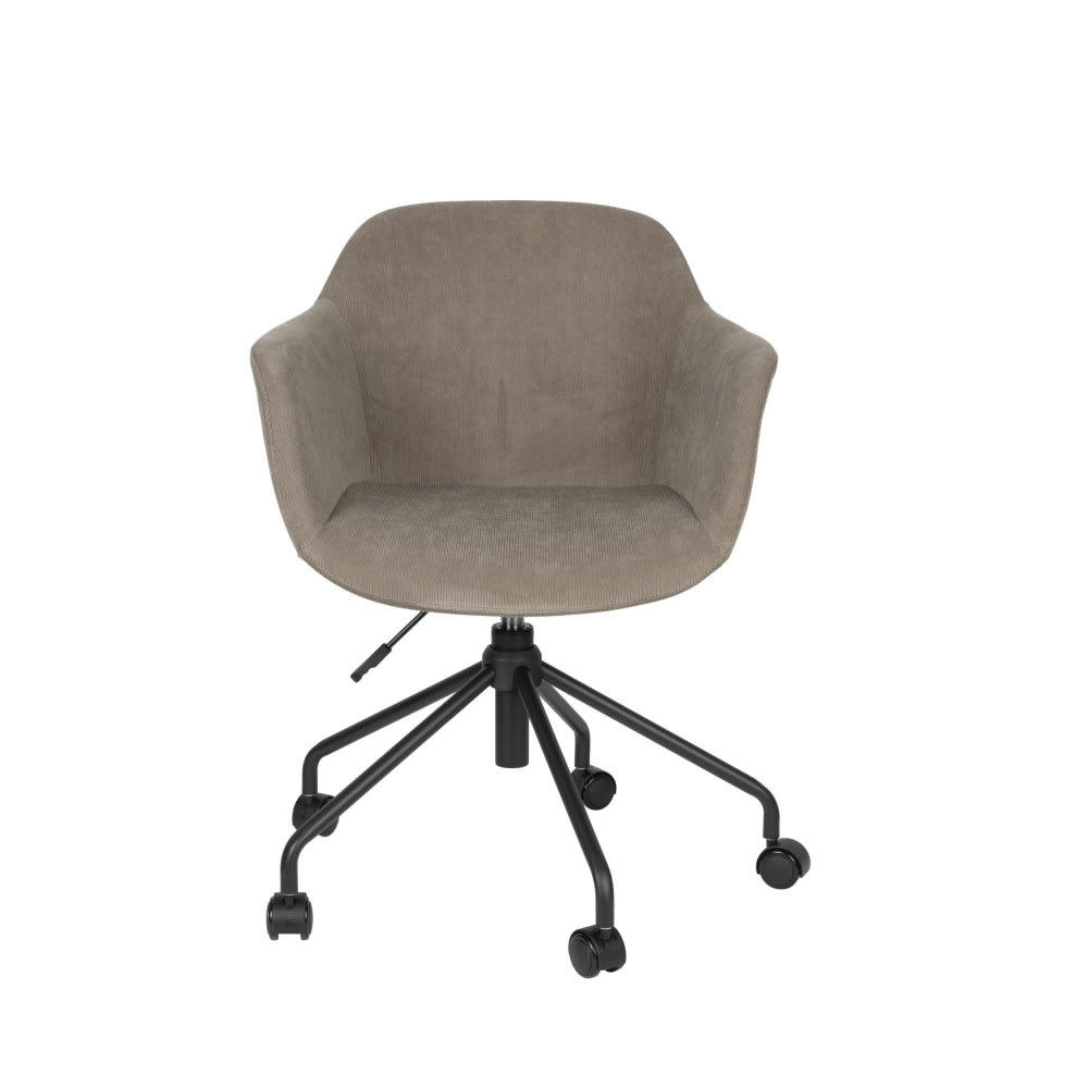 JUNZO - Chaise de bureau pivotante à roulettes taupe