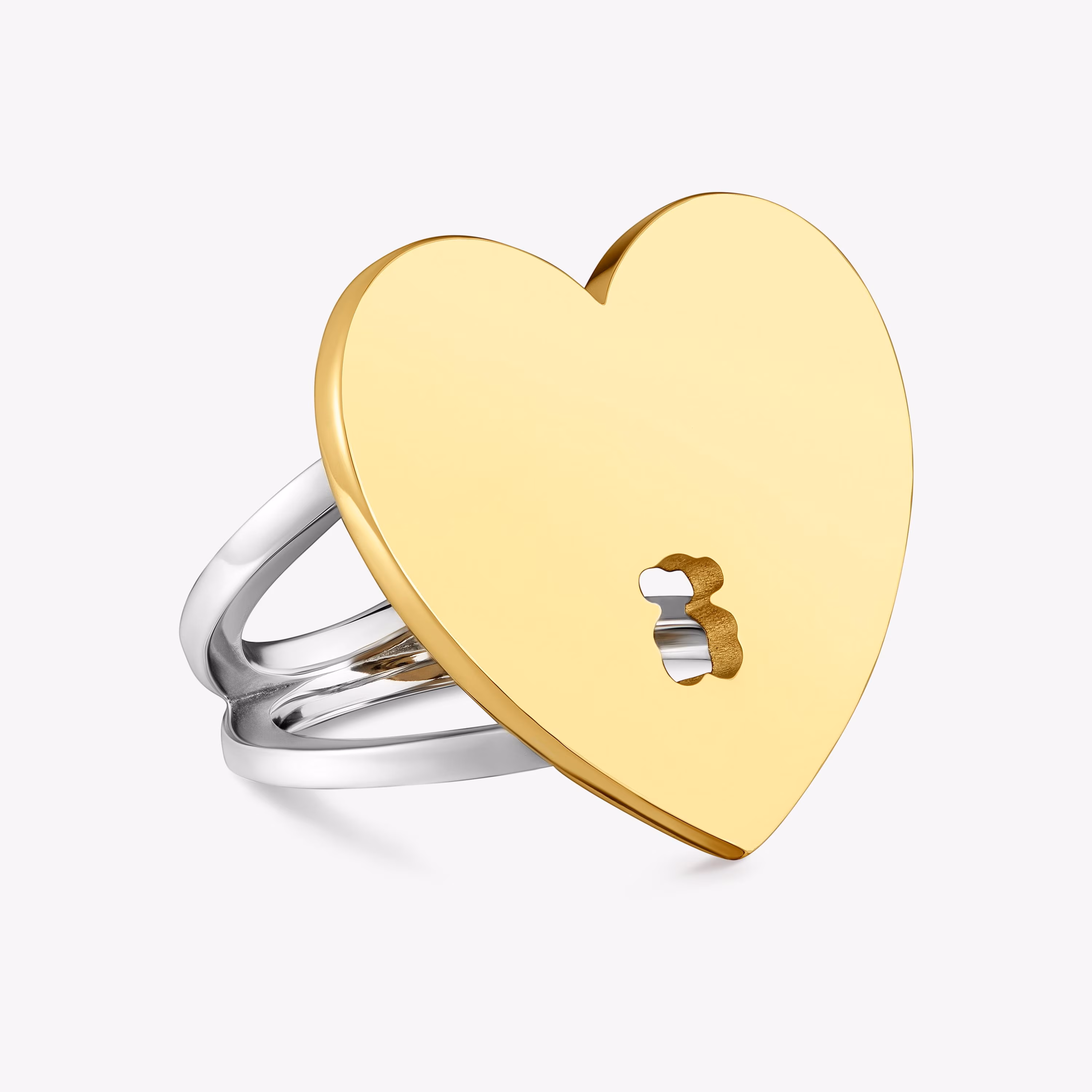 Anillo de acero bicolor motivo corazón TOUS Charming