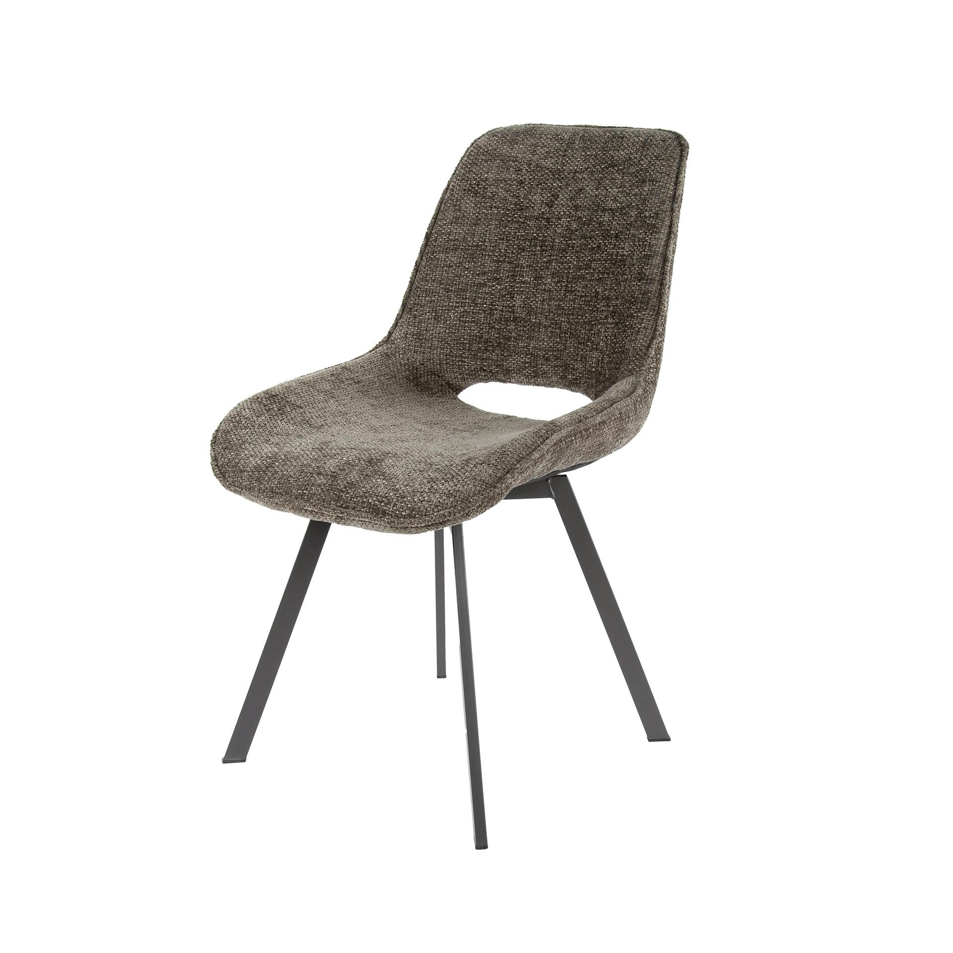Chaise pivotante confort – taupe, dos ajouré (lot de 2) ASCOLI